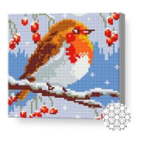 Mozaic cu diamante Art Gallery Premium Bullfinch on a Rowan Branch 20x20cm (BJ1011)