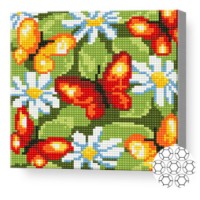 Mozaic cu diamante Art Gallery Premium Butterflies on Daisies 20x20cm (BJ439) 