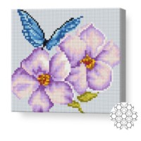Mozaic cu diamante Art Gallery Premium Butterfly on Flowers 20x20cm (BJ320)