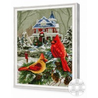 Mozaic cu diamante Art Gallery Premium Cardinals on a Spruce 40x50cm (QB205158)