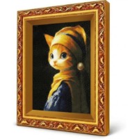 Mozaic cu diamante Art Gallery Premium Cat with a Pearl Earring 40x50cm (GA89761)