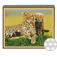 Mozaic cu diamante Art Gallery Premium Cheetah With Kitten 40x50cm (QB201534)