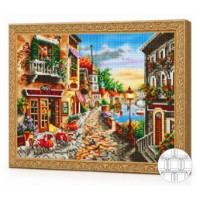 Mozaic cu diamante Art Gallery Premium Coastal Street 40x50cm (QB202092)