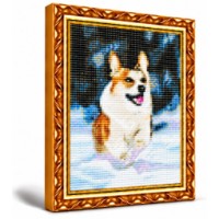 Mozaic cu diamante Art Gallery Premium Corgi Running in the Snow 30x40cm (GB88946)