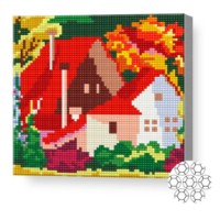 Mozaic cu diamante Art Gallery Premium Cottage in the Autumn Forest 20x20cm (BJ1051)