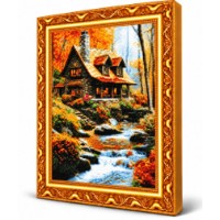 Mozaic cu diamante Art Gallery Premium Cottage in the Autumn Forest 40x50cm (GA89225)