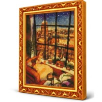 Mozaic cu diamante Art Gallery Premium Cozy Winter Evening at Home 40x50cm (GA89239)