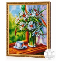 Mozaic cu diamante Art Gallery Premium Daisies on the Windowsill 40x50cm (QB204250)