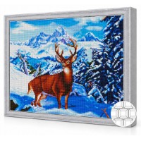 Mozaic cu diamante Art Gallery Premium Deer in Snowy Mountains 40x50cm (QB202071)