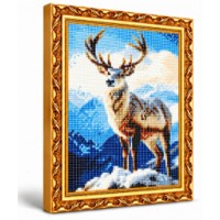 Mozaic cu diamante Art Gallery Premium Deer on a Mountain Peak 30x40cm (GB88370)