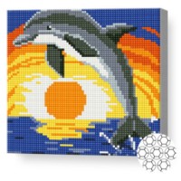 Mozaic cu diamante Art Gallery Premium Dolphin at Sunset 20x20cm (BJ500)