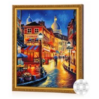 Mozaic cu diamante Art Gallery Premium Evening City Street 40x50cm (QB204206)