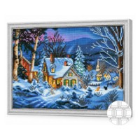 Mozaic cu diamante Art Gallery Premium Evening in the Winter Forest 40x50cm (QB204093)