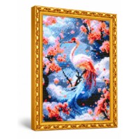 Mozaic cu diamante Art Gallery Premium Fantastic Bird Amidst Cherry Blossoms 30x40cm (GB89547)