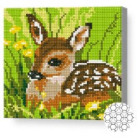Mozaic cu diamante Art Gallery Premium Fawn in the Grass 20x20cm (BJ473)