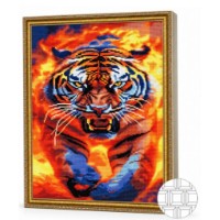 Mozaic cu diamante Art Gallery Premium Fiery Tiger 40x50cm (QB206541)