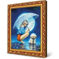 Mozaic cu diamante Art Gallery Premium Girl with Her Beloved Dog 40x50cm (GA89791)