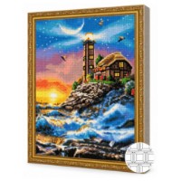 Mozaic cu diamante Art Gallery Premium Glowing Lighthouse 40x50cm (QB203782)