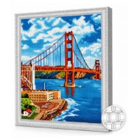 Mozaic cu diamante Art Gallery Premium Golden Gate Bridge 40x50cm (QB205008)