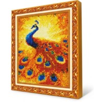 Mozaic cu diamante Art Gallery Premium Golden Peacock 20x30cm (JS17654)