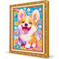 Mozaic cu diamante Art Gallery Premium Happy Corgi 20x30cm (JS15823)