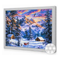 Mozaic cu diamante Art Gallery Premium House at the Foot of the Mountains 40x50cm (QB205780)