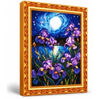 Mozaic cu diamante Art Gallery Premium Irises in the Full Moon 40x50cm (GA86461)