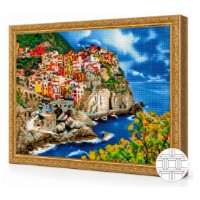 Mozaic cu diamante Art Gallery Premium Italian Village on a Cliff 40x50cm (QB204526)