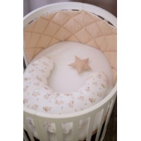 Protectie laterala pentru patut Veres Stars 34x120cm White/Beige (154.001.04)