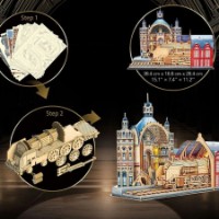 3D-puzzle CubicFun Timeless Adventure Train Station 255pcs (L548h) imaginea #3 — magazin online Desire.md