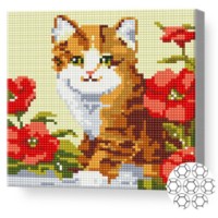 Mozaic cu diamante Art Gallery Premium Kitten Among Flowers 20x20cm (BJ804)