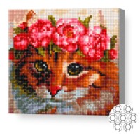 Mozaic cu diamante Art Gallery Premium Kitten in a Flower Wreath 20x20cm (BJ1137)