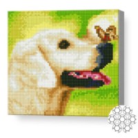 Mozaic cu diamante Art Gallery Premium Labrador and Butterfly 20x20cm (BJ1167)
