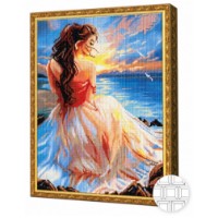 Mozaic cu diamante Art Gallery Premium Lady by the Sea 40x50cm (QB204731)