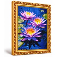 Mozaic cu diamante Art Gallery Premium Lilac Water Lilies 30x40cm (GB88398)