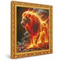 Mozaic cu diamante Art Gallery Premium Lion in Lightning 40x50cm (GA89474)