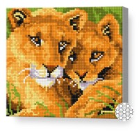 Mozaic cu diamante Art Gallery Premium Lioness with Cub 20x20cm (BJ670)