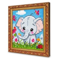 Mozaic cu diamante Art Gallery Premium Little Elephant and Ladybugs 20x30cm (JS24798)