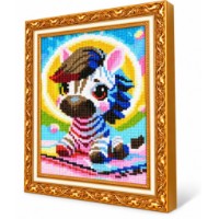 Mozaic cu diamante Art Gallery Premium Little Zebra 20x30cm (JS17345)