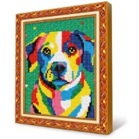 Mozaic cu diamante Art Gallery Premium Multicolored Dog 20x30cm (JS18006)