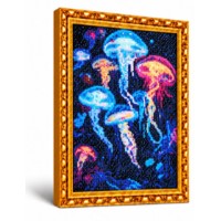 Mozaic cu diamante Art Gallery Premium Multicolored Jellyfish 30x40cm (GB89896)
