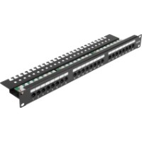 Panou de patch Lanitron 19" UTP cat.5e 24xRJ45 Support Black