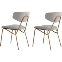 Set scaune Hanah Home Nancy Grey Gold 2pcs imaginea #1 — magazin online Desire.md
