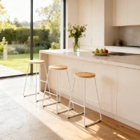 Scaun de bar Jumi Oak Artisan /White imaginea #2 — magazin online Desire.md
