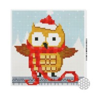 Алмазная мозаика Art Gallery Premium Owl In A Scarf In Winter 20x20cm (BJ427)