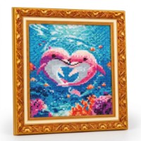 Mozaic cu diamante Art Gallery Premium Pair of Dolphins 20x30cm (JS17683)