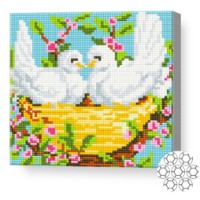 Mozaic cu diamante Art Gallery Premium Pair of Doves 20x20cm (BJ424)
