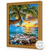 Mozaic cu diamante Art Gallery Premium Palm Tree Over the Sea 40x50cm (QB202804)