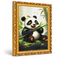 Mozaic cu diamante Art Gallery Premium Panda with Bamboo 20x30cm (JS16000)