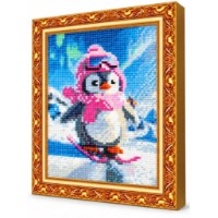 Mozaic cu diamante Art Gallery Premium Penguin on Skis 20x30cm (JS18012)